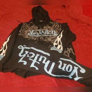 Von Dutch Black and Blue Hoodie & Pants Set